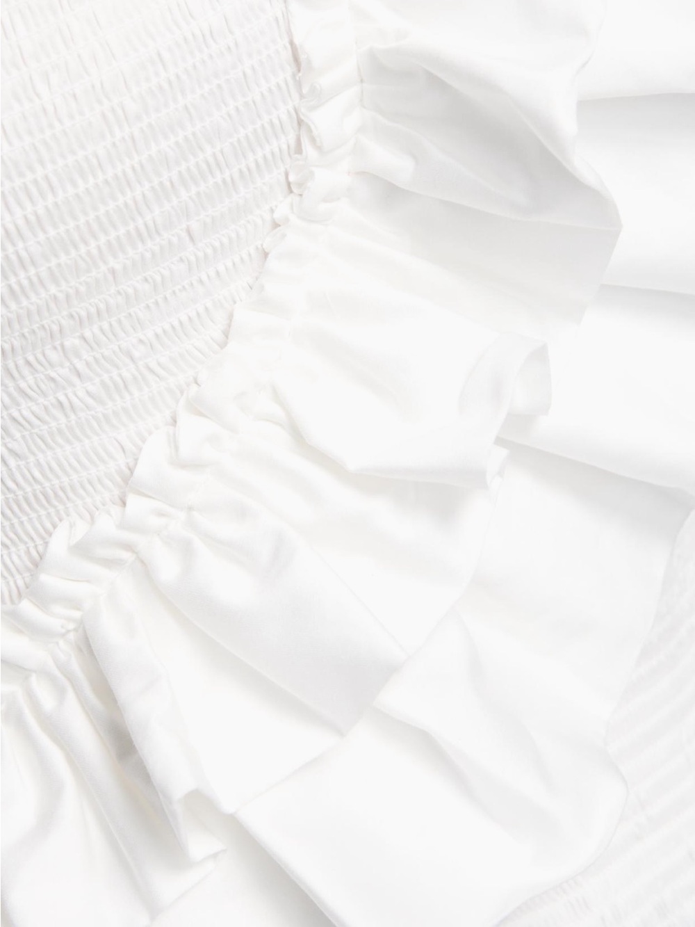 FARM Rio White Smocked Ruffled Strapless Top - Picture 5 of 8